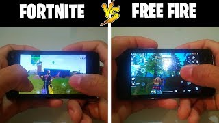 free fire vs fortnite probando juegos en movil de 500 mb de ram - fortnite y free fire memes