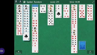 Spider solitaire gameplay screenshot 1