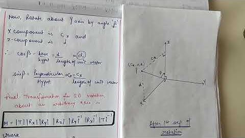 ROTATION ABOUT AN ARBITRARY AXIS IN SPACE in 3D|Computer Graphics