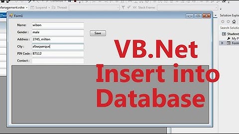 Vb.net Insert into Database