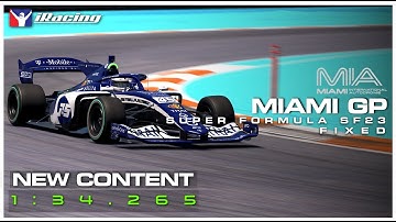 iRacing Super Formula | NEW CONTENT | Miami GP Hotlap (1:34.265)