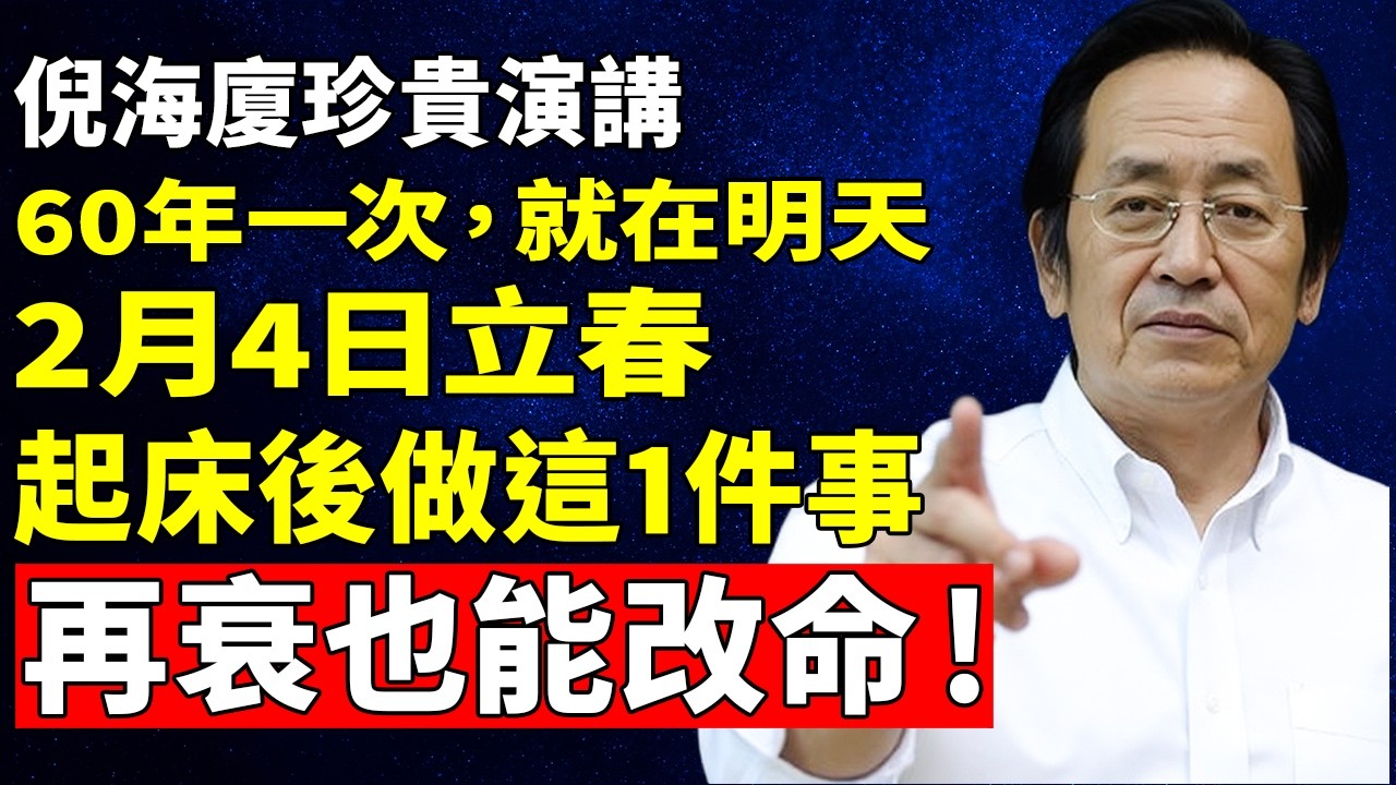 倪海廈：60年一遇！2月4號立春「起床做這件事」，陽氣瞬間灌頂，再倒楣也能逆天改命，2026丙午年穩賺好運！#倪海廈 #倪師 #立春 #2026丙午年 #養生 #中醫養生 #逆天改命 #陽氣 #換氣點