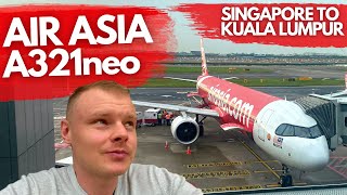 Flying Air Asia A321neo From Singapore to Kuala Lumpur