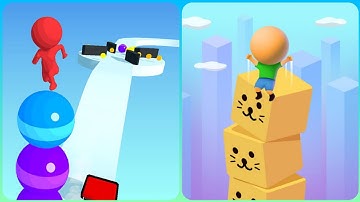 Stack Rider 3D Vs Cube Surfer 3D 🟣🍒🟣Max Levels New Update Gameplay DH22
