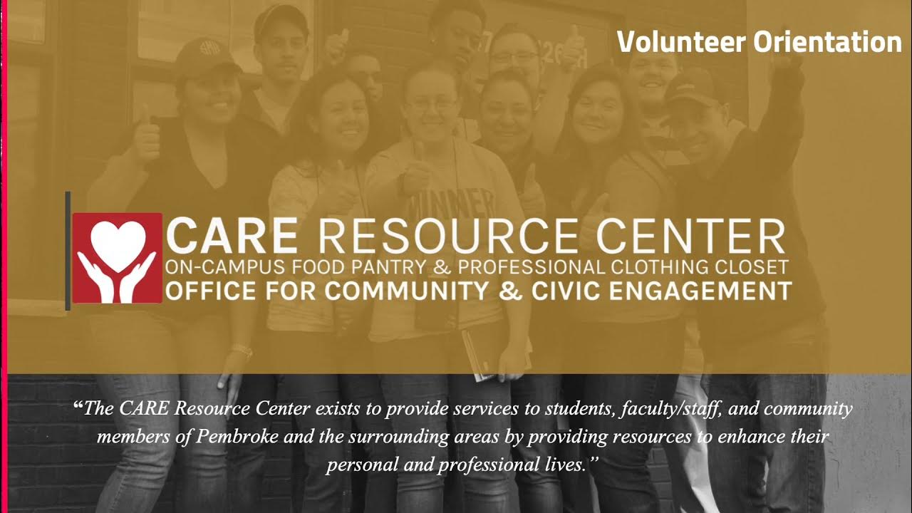 UNCP CARE Resource Center Volunteer Orientation YouTube
