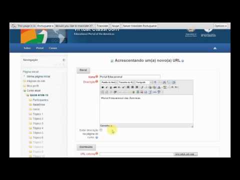 Como adicionar um  URL na Aula Virtual | Portal Educacional das Américas