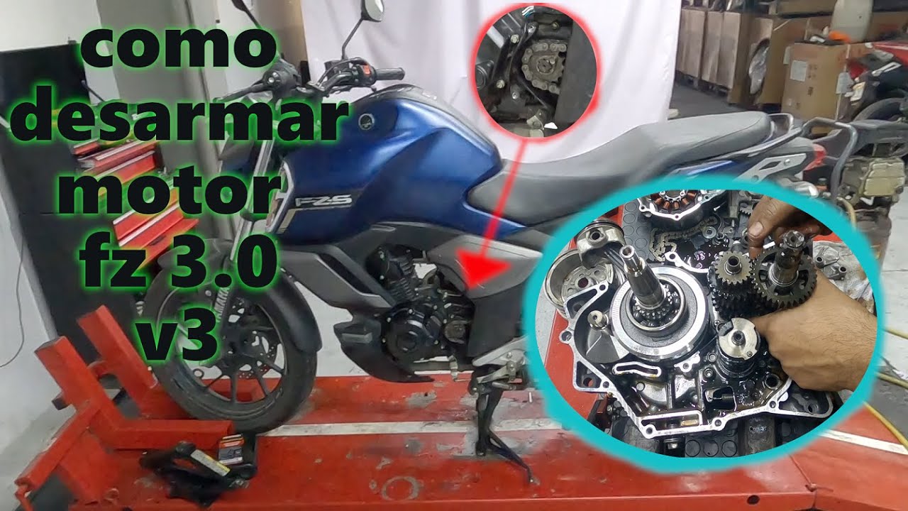como desarmar motor PASO A PASO  yamaha  fz 3.0 (v3) desde cero y cambio de flecha barrida