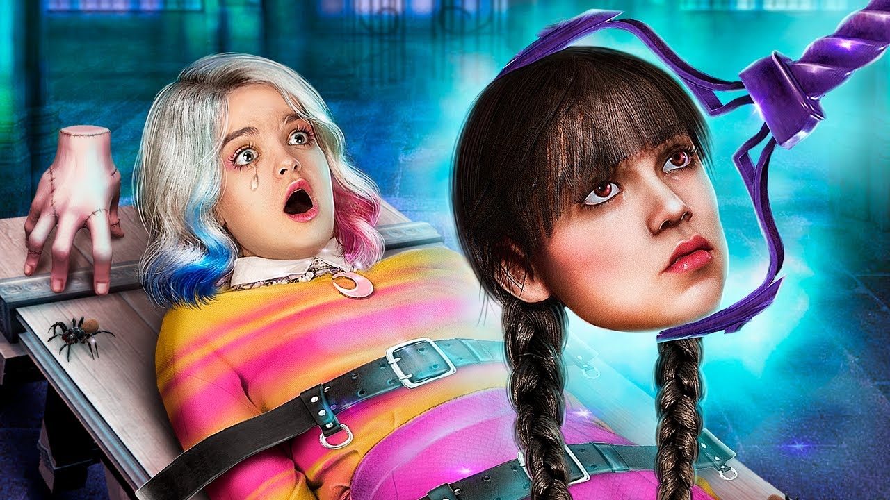 وينزداي آدامز فى الحياة الحقيقية! ميك أوفر كبير بأجهزة من تيك توك! من اينيد لوينزداي!