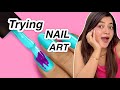 Painting on my nails   trying nail art  shivangi sah