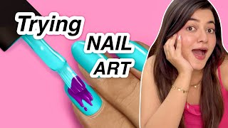 Painting On My Nails 😱  Trying Nail Art | Shivangi Sah