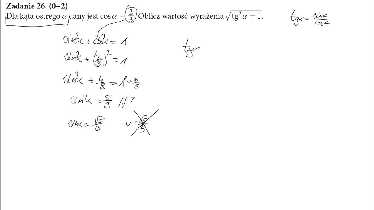 Wartość Wyrażenia 12log315−log35 √ Jest Równa: 26 Dla kąta ostrego α dany jest cosα=23 Oblicz wartość wyrażenia tg2α+1