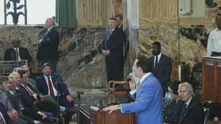 Gov. Jeff Landry speaks at tax reform special session at the Capitol