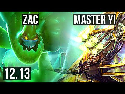 ZAC vs MASTER YI (JNG) | Rank 2 Zac, 2.3M mastery, 6/2/9, 600+ games | EUW Challenger | 12.13