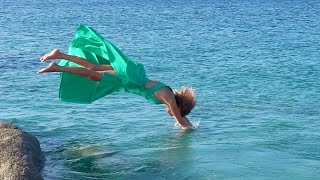 Wild Swimming in the Green Dress ⎜ Diving Fully Clothed