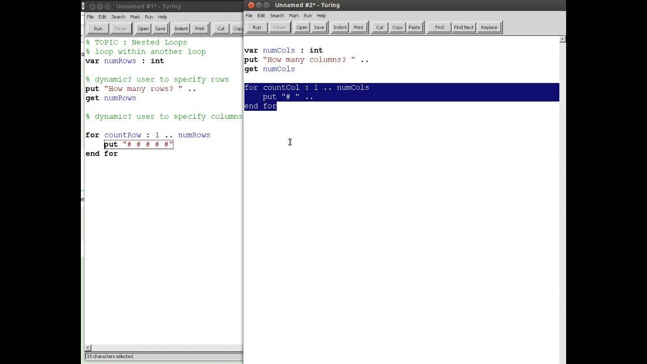 Programming in Turing - Repetition 04 - Nested Loops - YouTube