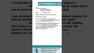 Request Letter for Senior Citizen ID Card
