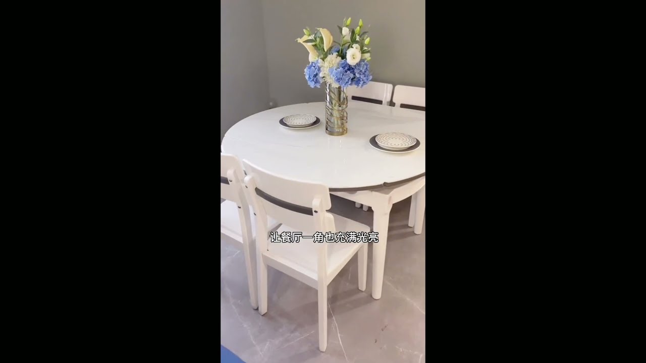 China White Extendable Dining Table - Langyihe