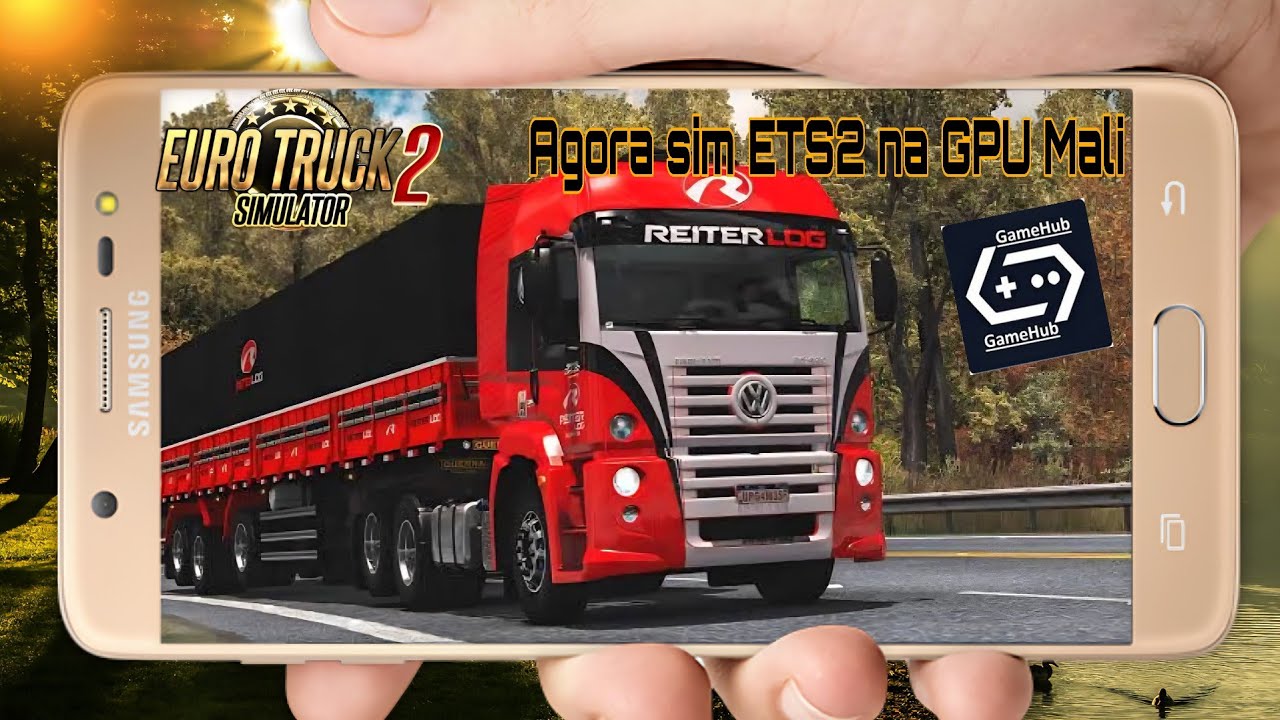 Euro truck simulator 2  rodando GPU Mali pelo gamehub 4.1.1 gameplay e tutorial 