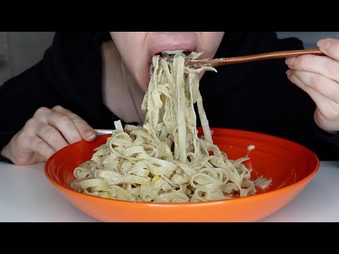 ASMR No Talking Eating Sounds | Pasta Alfredo | Tagliatelle With Cheese Sauce | Mukbang 먹방