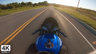 FULL CARBON Triumph Daytona goes for a sunset cruise! (Arrow Exhaust PURE SOUND)