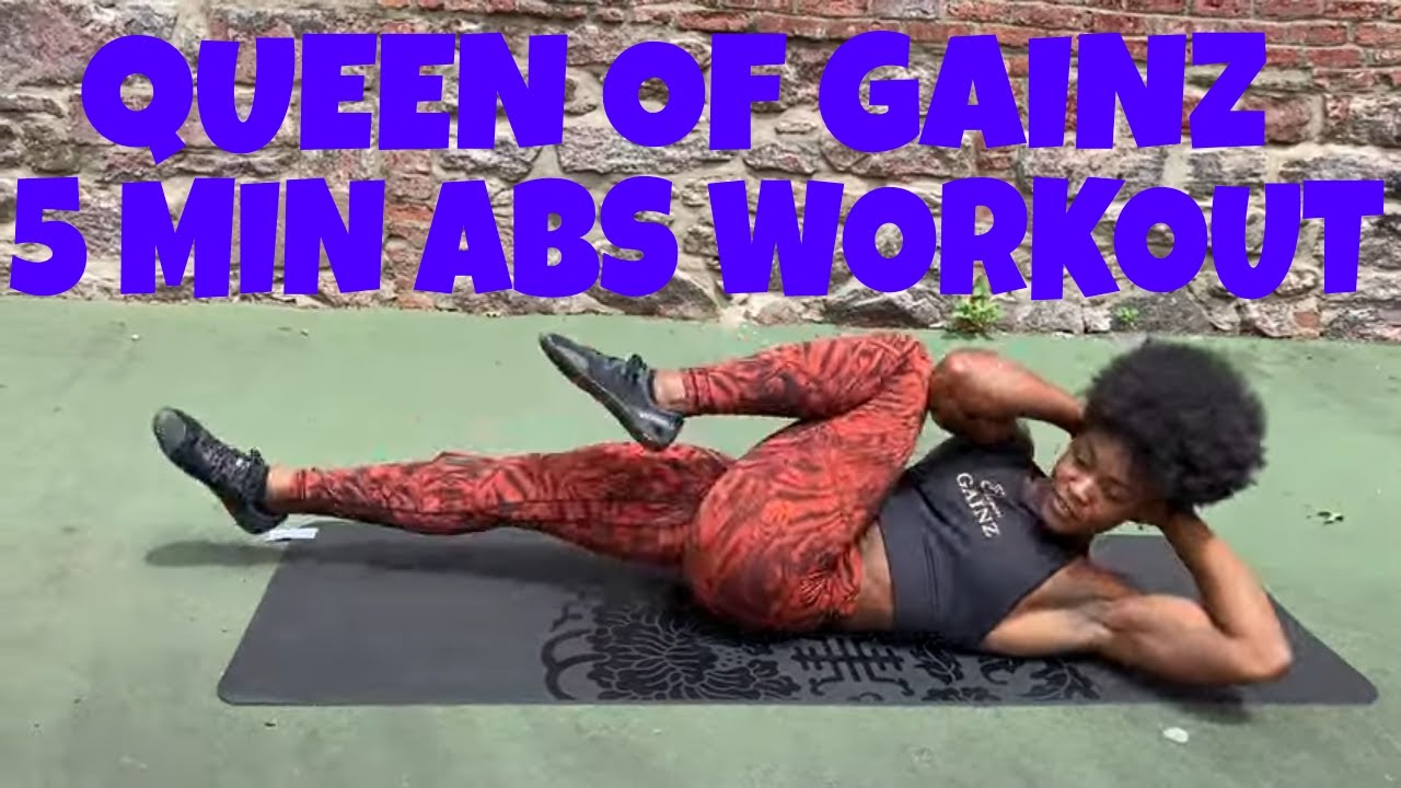 5 MIN FLAT ABS WORKOUT (At Home No Equipment) The Queen of Gainz