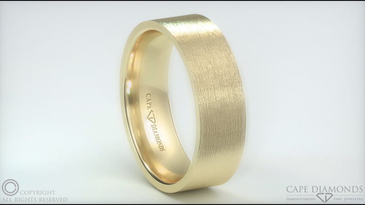 525. Flat Matte Rose Gold Comfort-Fit 7mm Wide Men&#39;s Wedding Rings Cape Town South Africa - YouTube