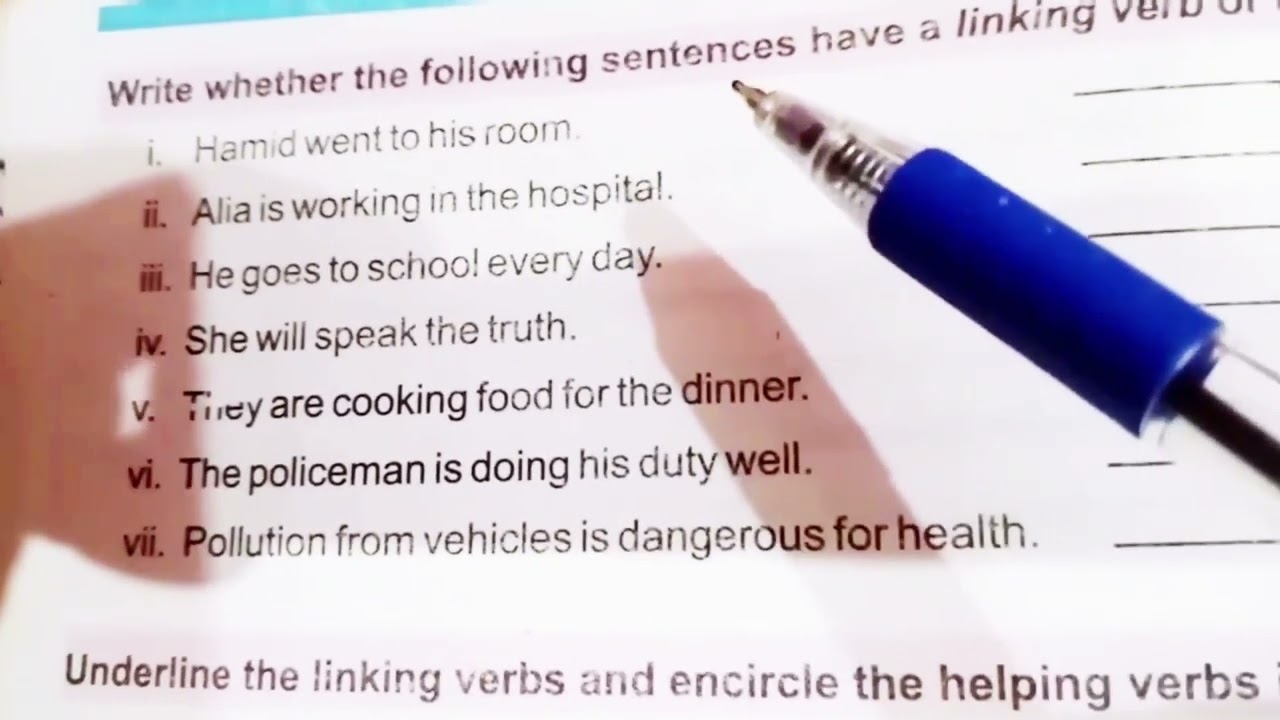 Difference between action verb, Linking verb, and helping verb + Practice.