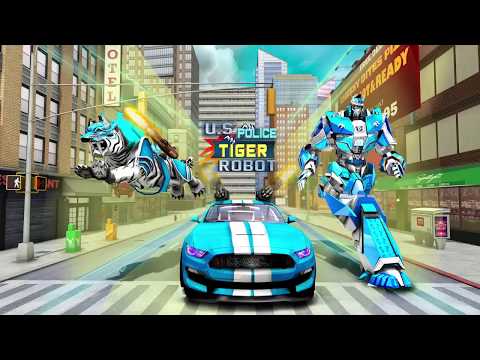 Police Tiger Robot Car Game 3d