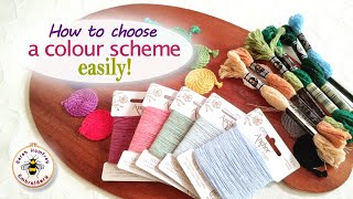An easy method to choose an embroidery thread colour scheme!
