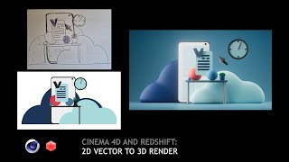 [PREVIEW] Cinema 4D and Redshift - 2D vector to 3D render