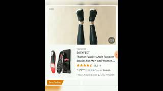 EASYFEET Plantar Fasciitis Arch Support Insoles for Men and Women Shoe Inserts #shorts