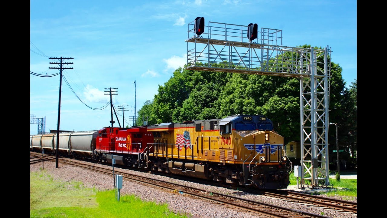 UP Freight Train with CP Unit at Rochelle Railroad Park | Rochelle, IL - 7/10/2019