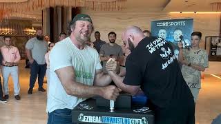 Devon and Dave ARM WRESTLING before THE MATCH