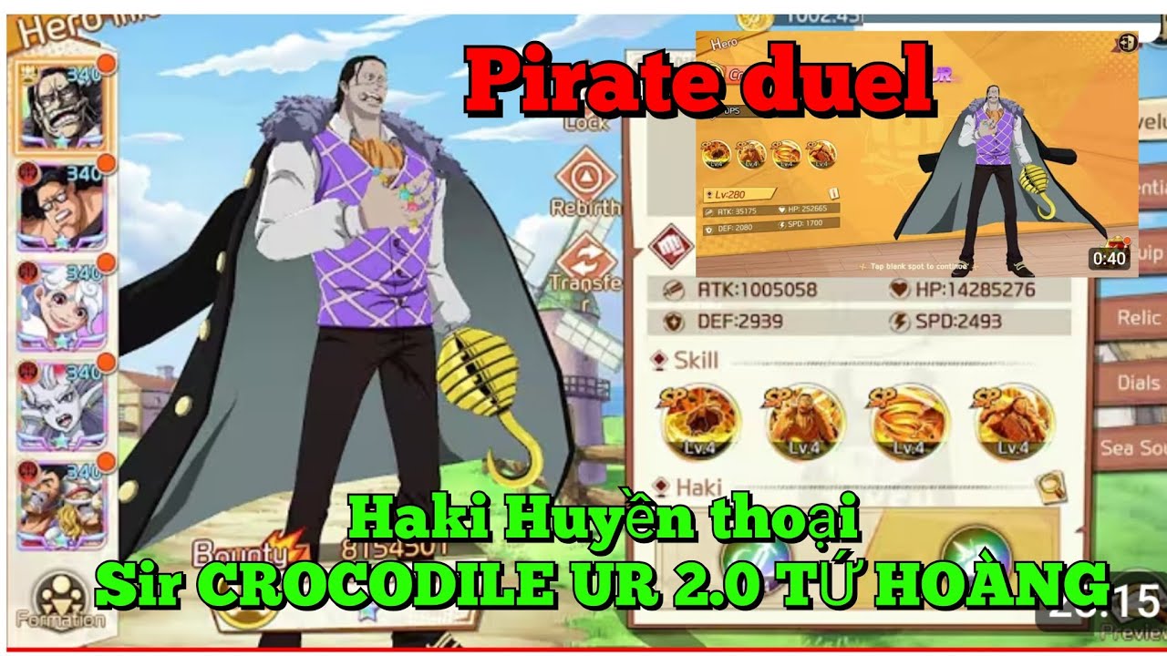 Haki Huyền thoại: UR 2.0 SIR CROCODILE Tứ hoàng |Full SP16 crocodile full skills #op #onepiece #ace