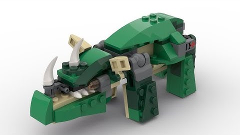 Alternative build Lego the Mighty Dinosaurs set  31058 Rhinoceros tutorial in 4K