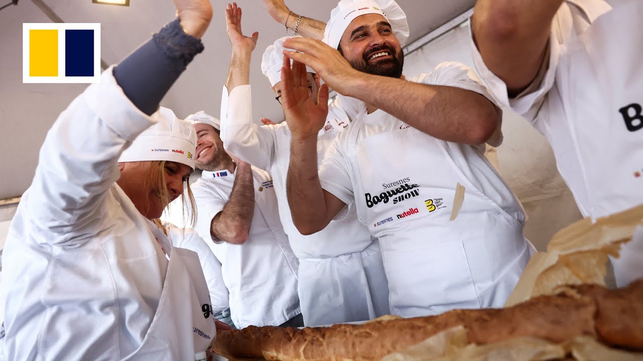 France reclaims title for baking world-record baguette - YouTube