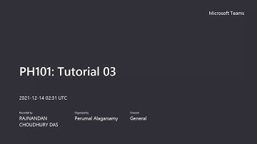 PH101: Tutorial 03; Problems and Attempts to Solve
