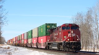 55 MPH Train! CP 8040 East Leads CP 100 (Intermodal) East at Dalemead,AB