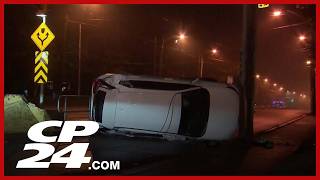 Man hospitalized after SUV rollover in Etobicoke