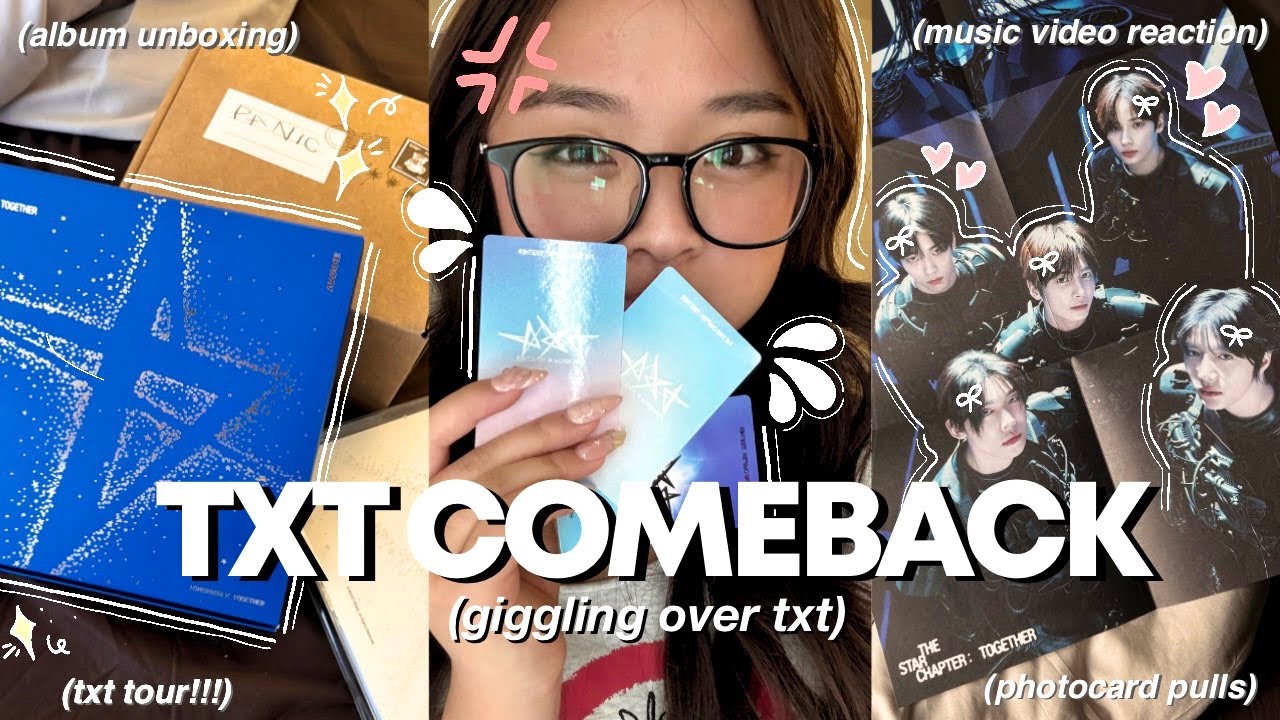TXT COMEBACK VLOG ☆彡 | mv reaction, album unboxing, song ranking, photocards, i love txt ₊˚✩⊹