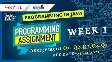 NPTEL Programming in Java Week 1 Programming Assignment Solutions || January 2021 || Swayam