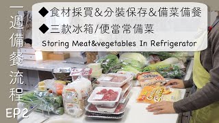 【Oneweek meal prep  process EP2】Storing Meat &Vegetables in Refrigerator  / Meal Preparation