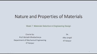 Week 7  Nature and Properties of Materials Online Doubt Solving Session