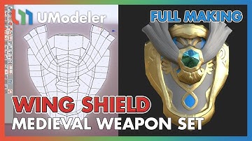 3D Modeling in Unity - Full Making Video of Modeling & Unwrapping a Wing Shield of Medieval Weapon