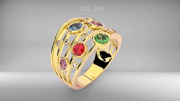 Realistic Ring 3D Rendering in Keyshot
