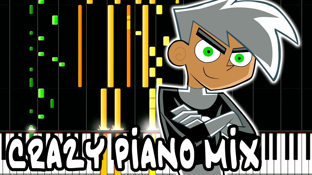 danny phantom, theme, music, midi, synthesia, piano, danny phantom piano,.....