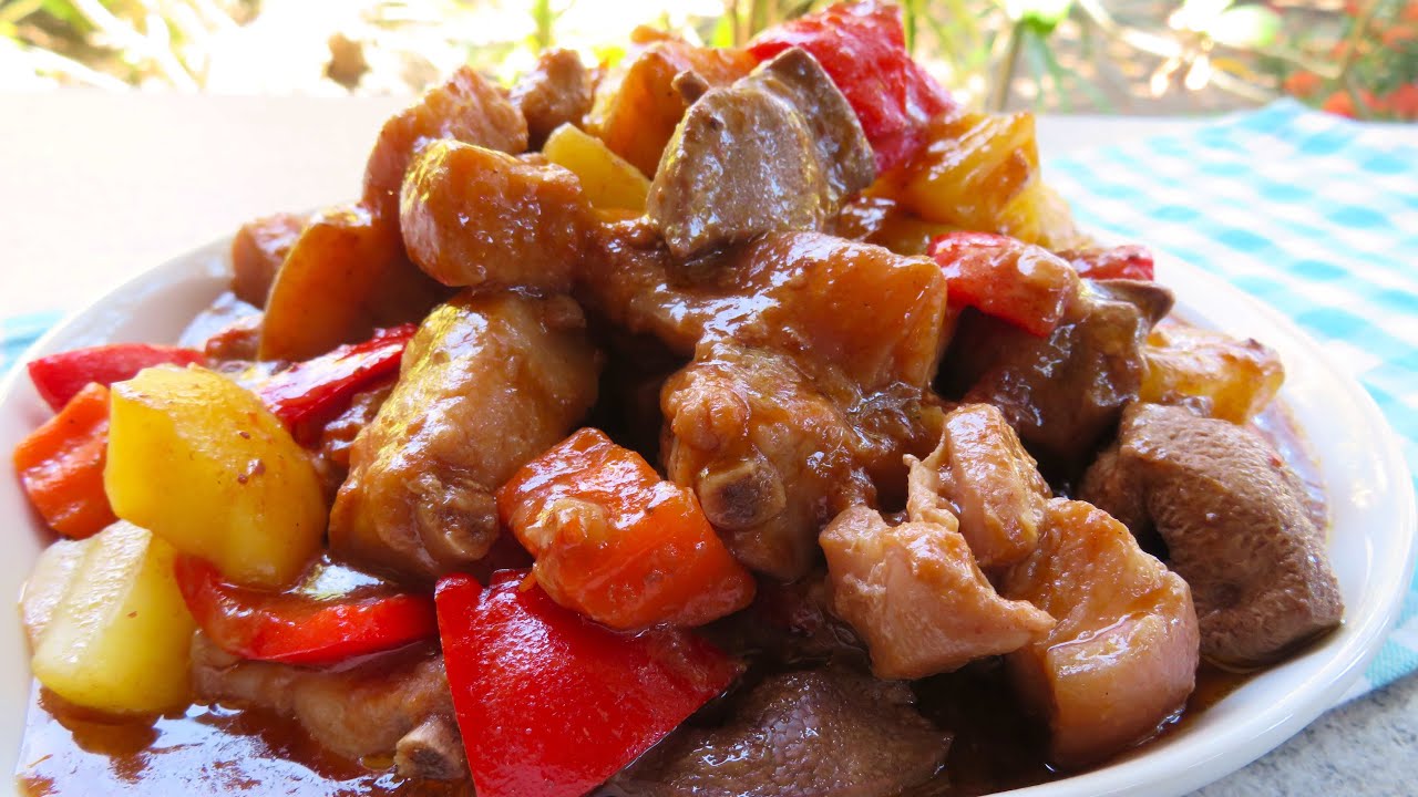 Свиная кальдерета с печенью