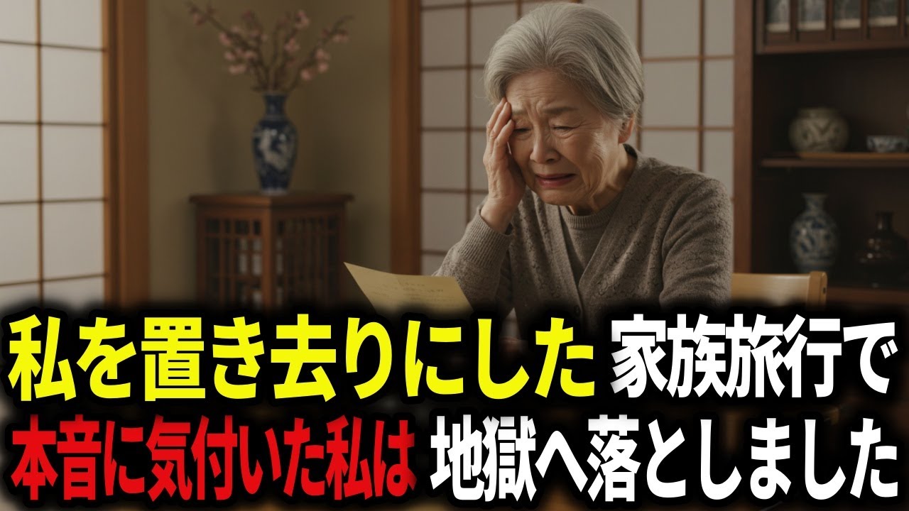 「足手まとい」と置き去りにされた家族旅行。嫁と息子の本音に気付いた私は家を去る決断をした