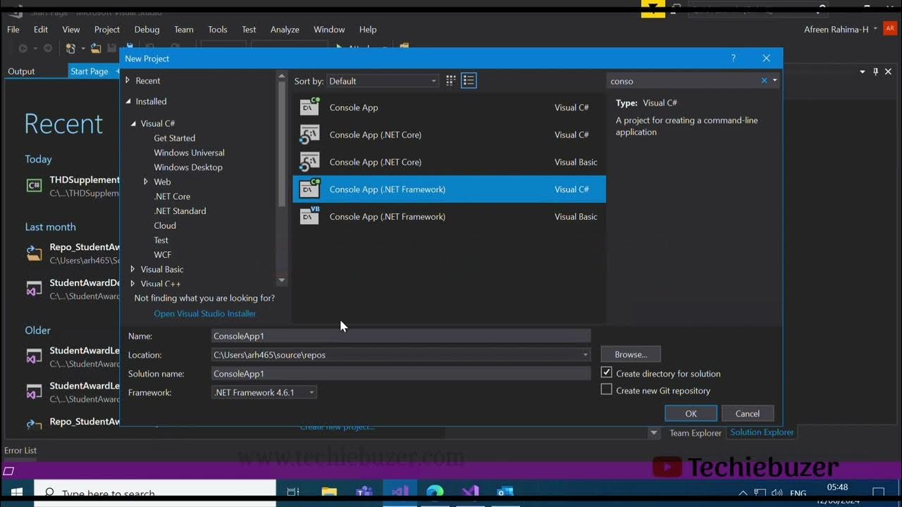 How to Create Console App in Visual Studio 2017 #visualstudio #csharp # ...
