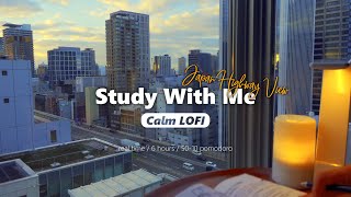 6-hour STUDY WITH ME🚙🌇 / pomodoro (50/10) / Calm LOFI♬ / Chill music for studying / highway sunset🛣